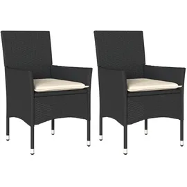 vidaXL Gartenstuhl 54,9 x 64,1 x 25,9 cm schwarz 2 St.