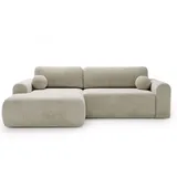 GRAINGOLD Eckcouch Polyester 3-Sitzer Weiß