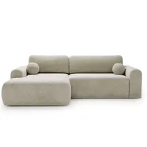 GRAINGOLD Eckcouch Polyester 3-Sitzer Weiß