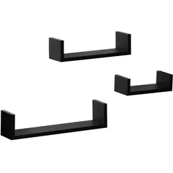 Wandboard U-Bord in Schwarz 3-teilig