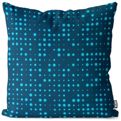 Kissenbezug, VOID (1 Stück), Sofa-Kissen Pixel quadrate Bildschirm Technik Datenstrom Daten Speicher Fliesen Blau Grün Monitor Muster gemustert bunt 40 cm x 40 cm