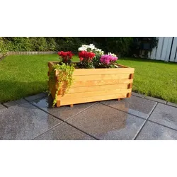 Blumenkübel Rechteckig Celle - Honigbraun - aus Kiefer