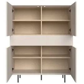 LeGer Home by Lena Gercke Highboard 111 x 141,9 x 42 cm Beige (Kaschmir)