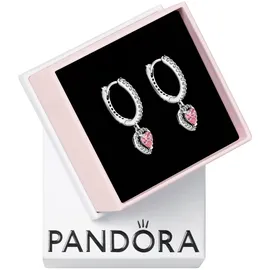 Pandora Timeless Funkelndes Strahlenkranz-Herz Ohrringe aus Sterling-Silber, Kompatibel mit PANDORA Timeless Armbänder