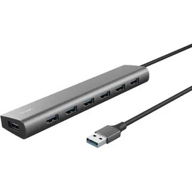 Trust Halyx-4-port 1+4 Port USB 3.1 Gen 1-Hub Dunkelgrau