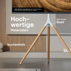 ONKRON TS1220 TV-Ständer 70-120 cm Weiß Holz