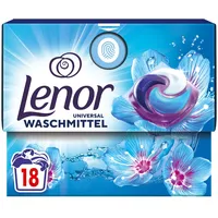 LENOR Waschmittel PODS Universal Aprilfrisch 18 Waschladungen, 3-mal länger anhaltende Frische & Tiefenreinheit auch bei Kaltwäsche