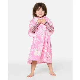 Rip Curl Mixed Snap Cotton Poncho - Natural / Pink - One Size