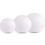 Heitronic Boule LED-Leuchtkugel Kunststoff 20 - 30 cm 3er Set weiß