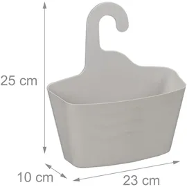 Relaxdays Duschkorb 3er Set, ohne Bohren, Kunststoff, Duschablage Shampoo & Duschgel, Duschorganizer, grau