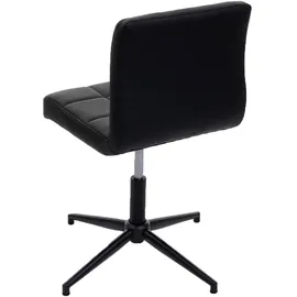 Mendler Einzelst�ck | 2er-Set Esszimmerstuhl Kavala II, Küchenstuhl, höhenverstellbar Drehmechanismus ~ Kunstleder schwarz, Fuß schwarz