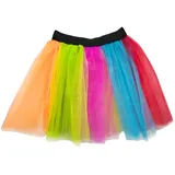 FUIPVGI Tutu Röckchen, Neonfarben, Damen-Neon-Tutu-Rock, Neon Tutu Rock Damen 80er Jahre Verkleidung, 80er Jahre Rock, Tutu-Fee, Neon-Partyzubehör 80er-Jahre-Kostüm, Rave-Retro-Outfit (Regenbogen) - Einheitsgröße