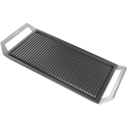 GRIDDLE Universal Barbecue Grillplatte aus Gusseisen für alle Gas, Glaskeramik und Induktionskochfel