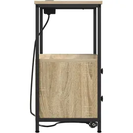 vidaXL Nachttisch mit Ladestation 2 pcs Sonoma Eiche Holzwerkstoff