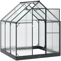 vidaXL Gewächshaus verzinkt Grau Blankglas 183,5 cm 3,38 m2