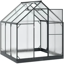 vidaXL Gewächshaus verzinkt Grau Blankglas 183,5 cm 3,38 m2