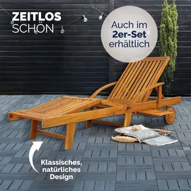 CASARIA Tami Sun Sonnenliege 195,5 x 69 x 30 cm Akazienholz klappbar