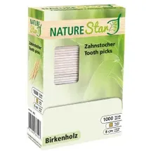 NATUREStar Zahnstocher in Spenderbox Birkenholz 10 g