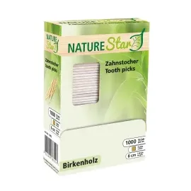NATUREStar Zahnstocher in Spenderbox Birkenholz 10 g