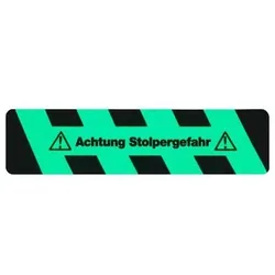 m2-AntirutschbelagTM, nachleuchtend SG, "Achtung Stolpergefahr"