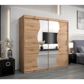 abiks möbel Schwebetürenschrank MADRYT 200 x 200 x 62 cm Eiche Artisan