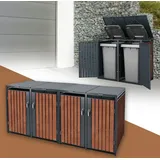 ML-Design Mülltonnenbox 4er 264 x 80 x 116,3 cm anthrazit