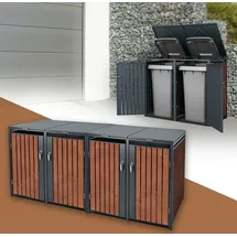 ML-Design Mülltonnenbox 4er 264 x 80 x 116,3 cm anthrazit