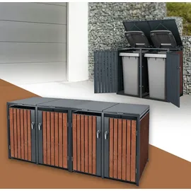 ML-Design Mülltonnenbox 4er 264 x 80 x 116,3 cm anthrazit