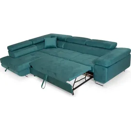 sofiland Ecksofa Aller L-form mit Schlaffunktion und Bettkasten in Jasmine, Links Ottomane