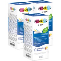 PEDIAKID - Omega 3 - Das mit der aus Fischöl gewonnenen Omega-3- Fettsäure DHA angereicherte - Vitamin A, C, D, E - Fördert die kognitiven Funktionen - Set mit 3 sirups 125 ml