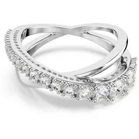 Swarovski Hyperbola Ring, Verschiedene Schliffe, Weiß, Silberfarbenes Finish