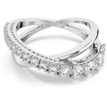 Swarovski Hyperbola Ring, Verschiedene Schliffe, Weiß, Silberfarbenes Finish