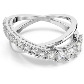 Swarovski Hyperbola Ring, Verschiedene Schliffe, Weiß, Silberfarbenes Finish