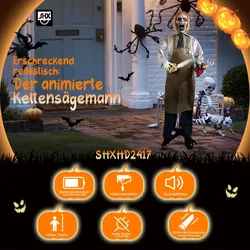 SHX Dekofigur »Animierter Kettensägenmann«, Bewegung, Soundeffekt SHX