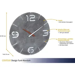 TFA-Dostmann Design Funk-Wanduhr CONTOUR
