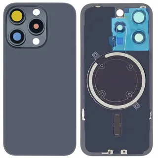 Akkudeckel Backcover für iPhone 15 Pro Blau Titan Magnet Metallplatte, #AS137383