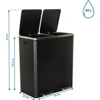 HJH Office CLEAN XI Abfalleimer, Schwarz