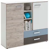 FMD Nona 4 117 cm Weiß / Sandeichefarben / Bunt