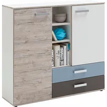 FMD Nona 4 117 cm Weiß / Sandeichefarben / Bunt
