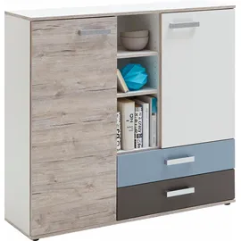 FMD Nona 4 117 cm Weiß / Sandeichefarben / Bunt