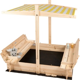 needs&wants® für Dich NEU: needs&wants® Sandkasten mit Dach Abdeckung Sitzbänke u. Boden, könnte bei Dir im Garten Stehen.