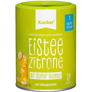 Xucker Eistee Zitrone mit Süßungsmittel - Iced tea with sweetener I Lemon Flavour I Für Diabetiker geeignet & Blutzuckerfreundlich I Zucker & Kalorienarm I Vegan I 8 Liter