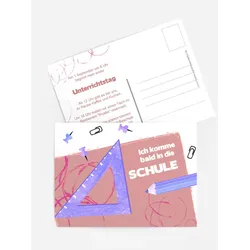 Einladungskarten Einschulung selbst gestalten mit Spruch und Fotos im Onlinedesigner bei Meine-Kartenmanufaktur.de