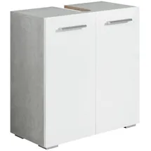 Badplaats - Badezimmer Badmöbel Jupiter 60cm - Beton Grau Wit Weiß - Untersc