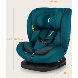lionelo Bastiaan i-Size Kindersitz ab Geburt 0-36 kg Isofix Top Tether 360 Grad drehbar Rückwärts Vorwärts Seitenschutz 5-Punkt-Sicherheitsgurte Dri-Seat (Blau Indigo)