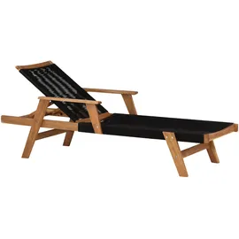 VCM Sonnenliege 200 x 73 x 35 cm Schwarz