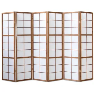 Homestyle4u Paravent Raumteiler 3 4 5 oder 6 teilig Trennwand Shoji Faltbar Braun