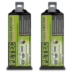 Petec 2x 50 ml Flüssig-Kunststoff / Klebe-, Reparatur- + Spachtelmasse [Hersteller-Nr. 98355]