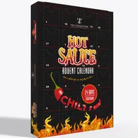 Hot Sauce Adventskalender 2025 – 24 Tage, Adventskalender 2025 für Männer, Schokoladenfreier für Frauen, Chilli Challenge Hot Sauce (Schwarz)