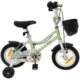 Makani Kinderfahrrad 12 Zoll Pali Stützräder Klingel Sitz und Lenker verstellbar grün